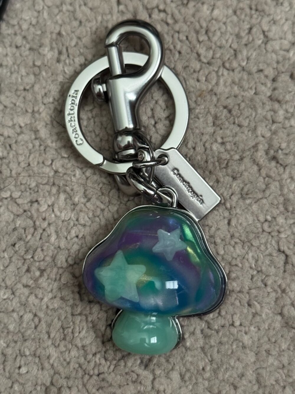 Coachtopia mushroom charm, EUC